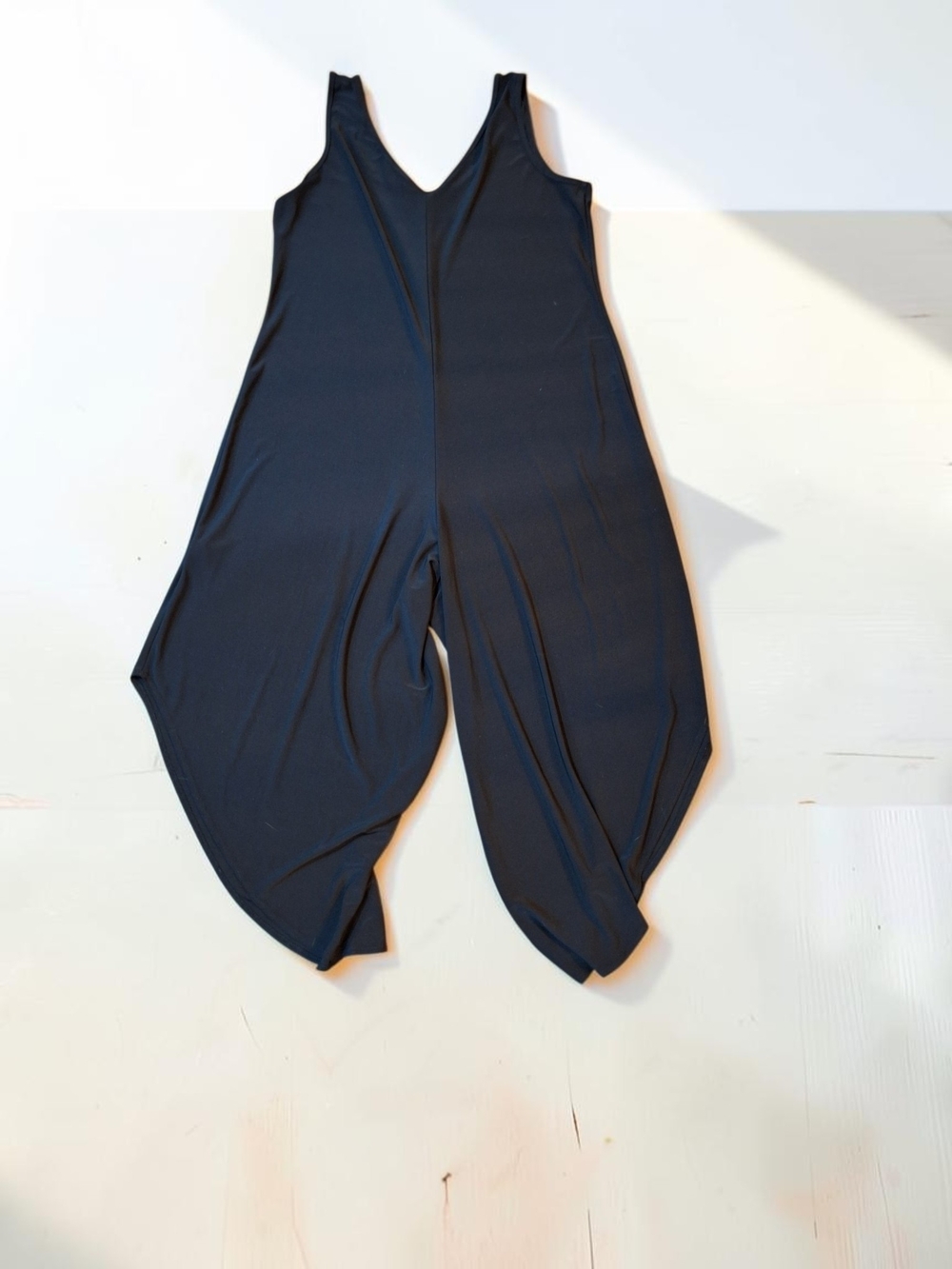 Tanya-b Black Draped V-Neck Wide-Leg Jumpsuit NWOT